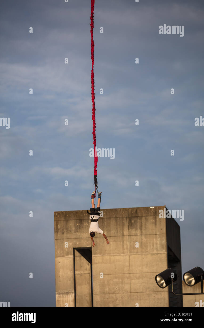 Bungee jumping at Cal Expo State Fair in Sacramento, California Stock