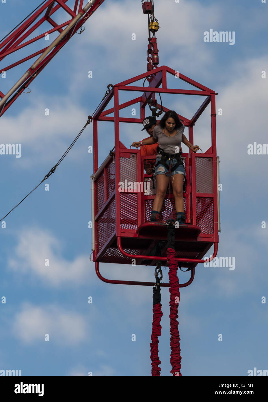 Bungee jumping at Cal Expo State Fair in Sacramento, California Stock