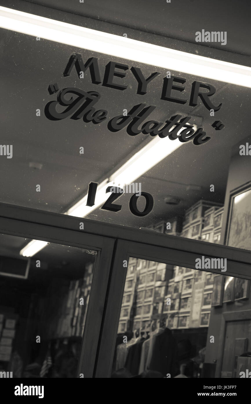 USA, Louisiana, New Orleans, Meyer the Hatter hat shop, entrance Stock