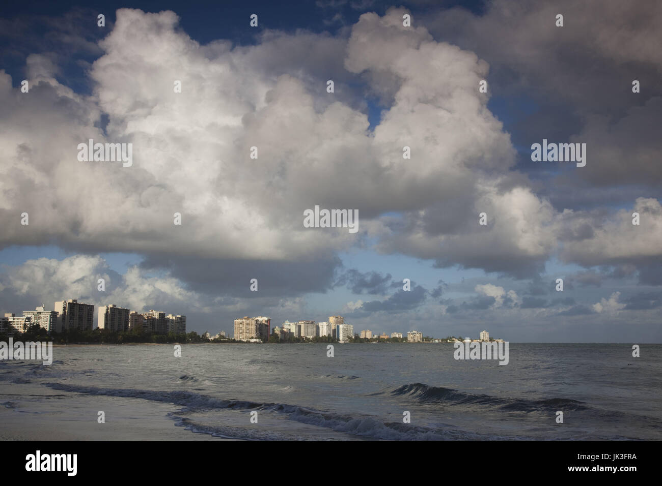 Puerto Rico, San Juan Area, Isla Verde, Playa Isla Verde beach, morning Stock Photo