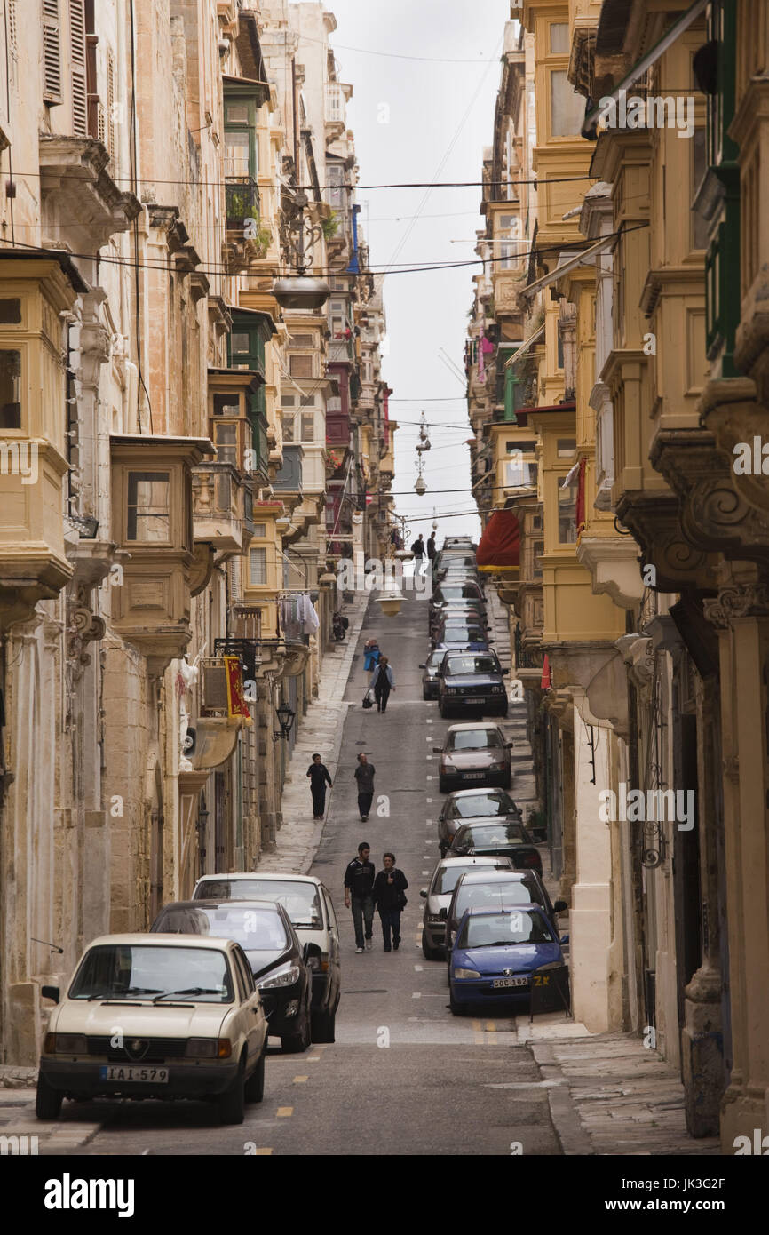 Malta, Valletta, Triq Sant-Orsla, St. Ursula Street Stock Photo