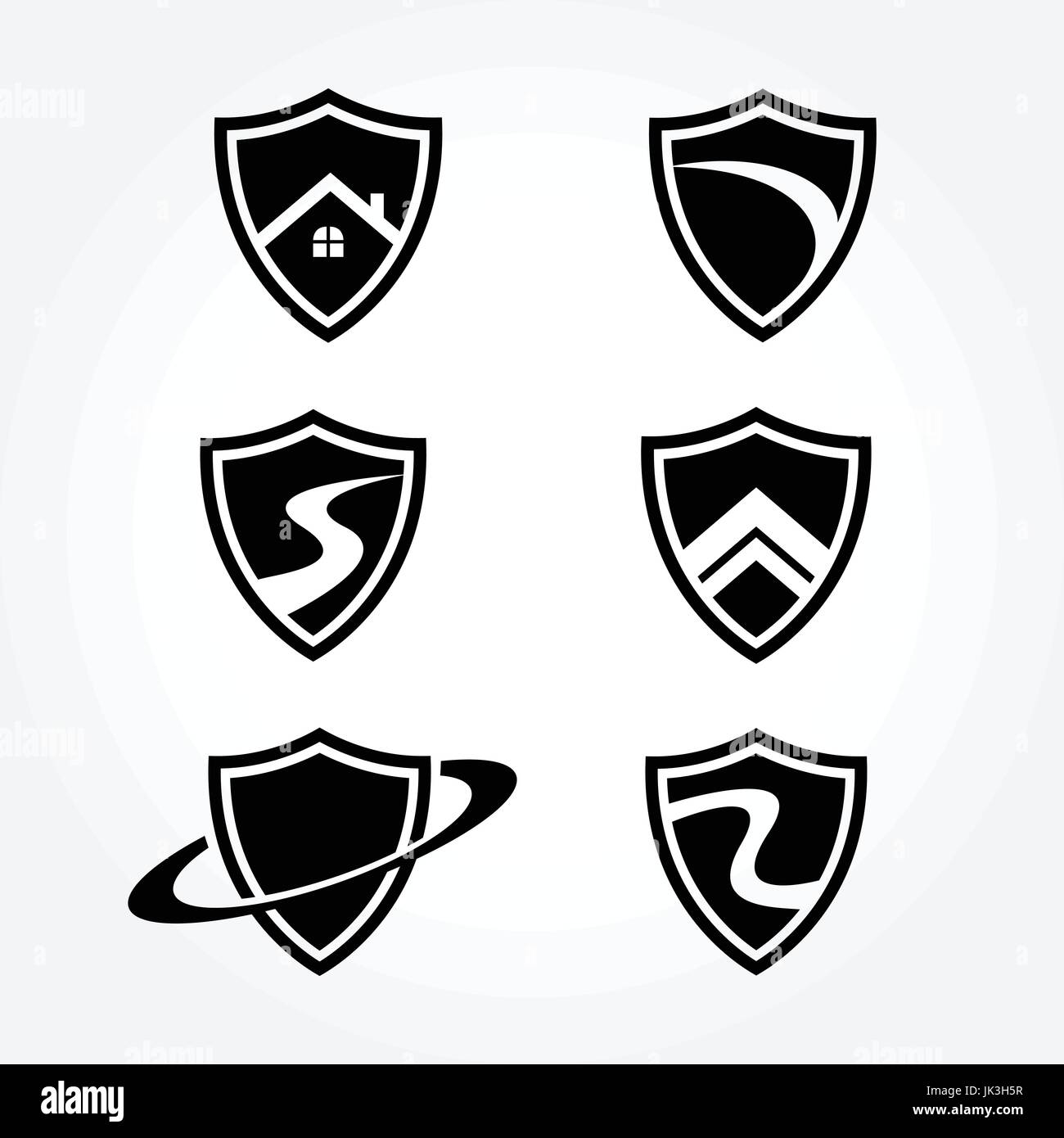 Creative Shield Symbol Design Collections set Stock Vector