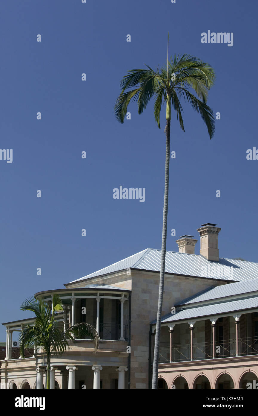 Australia, Queensland, Brisbane, Detail of the the Old Government House at Queensland University of Technology, Stock Photo