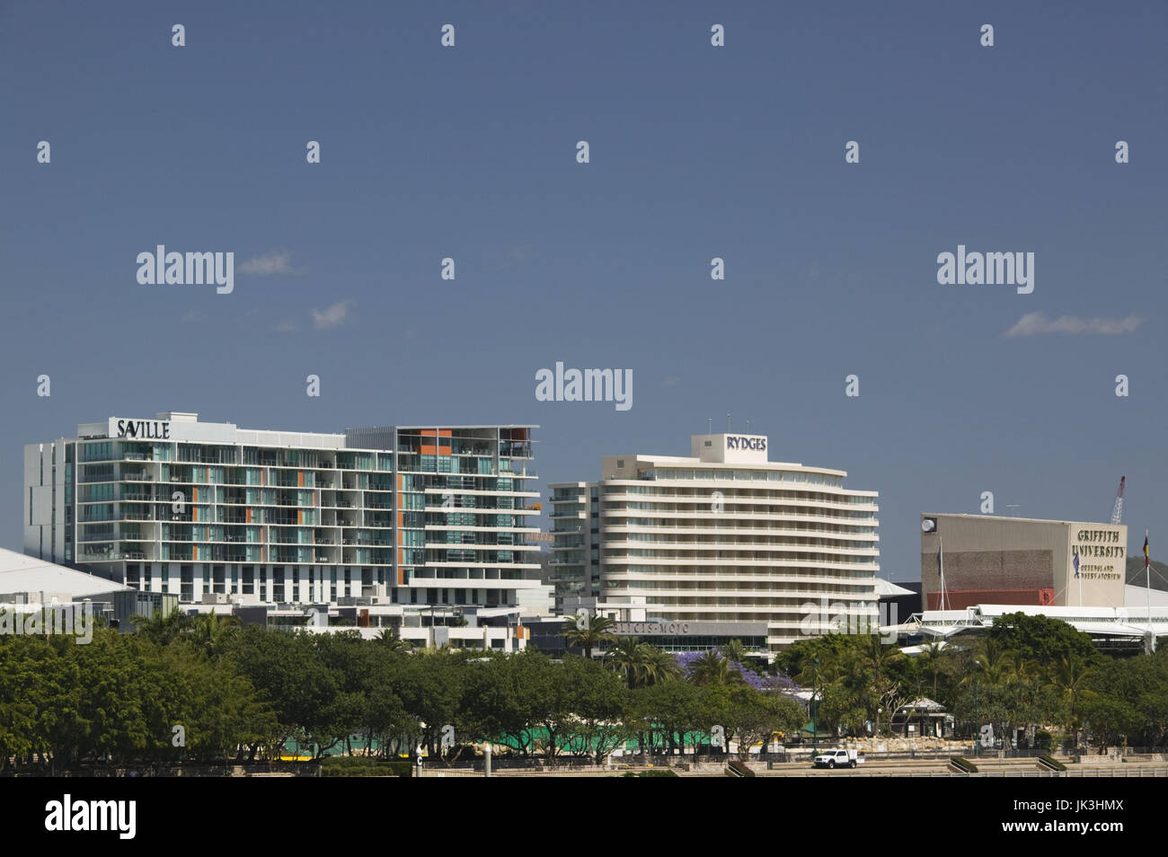 Australia, Queensland, Brisbane, Riverside Buildings of the Southbank District, Stock Photo