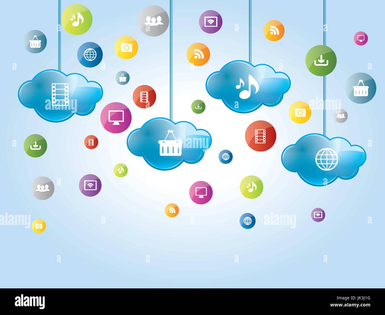 Cloud computing and file sharing in social medias Stock Vector Image ...