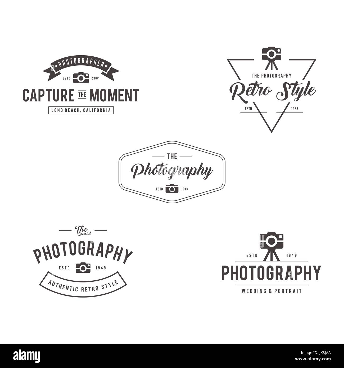 Set of Vintage photography badges and labels Stock Vector Image & Art