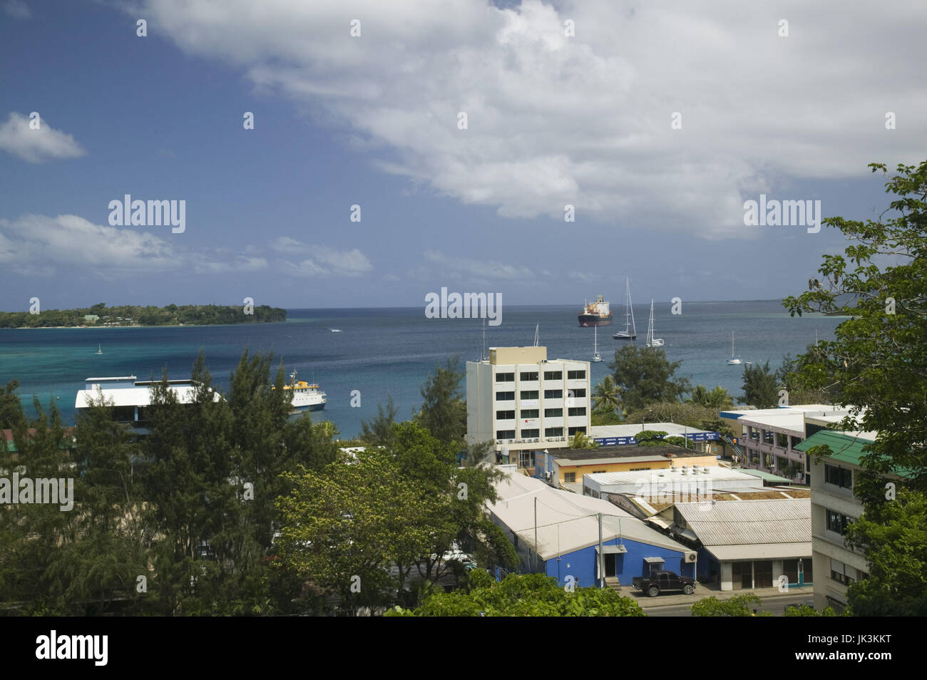 Vanuatu, Efate Island, Port Vila, Port Vila and Vila Bay from Lookout Point, Stock Photo