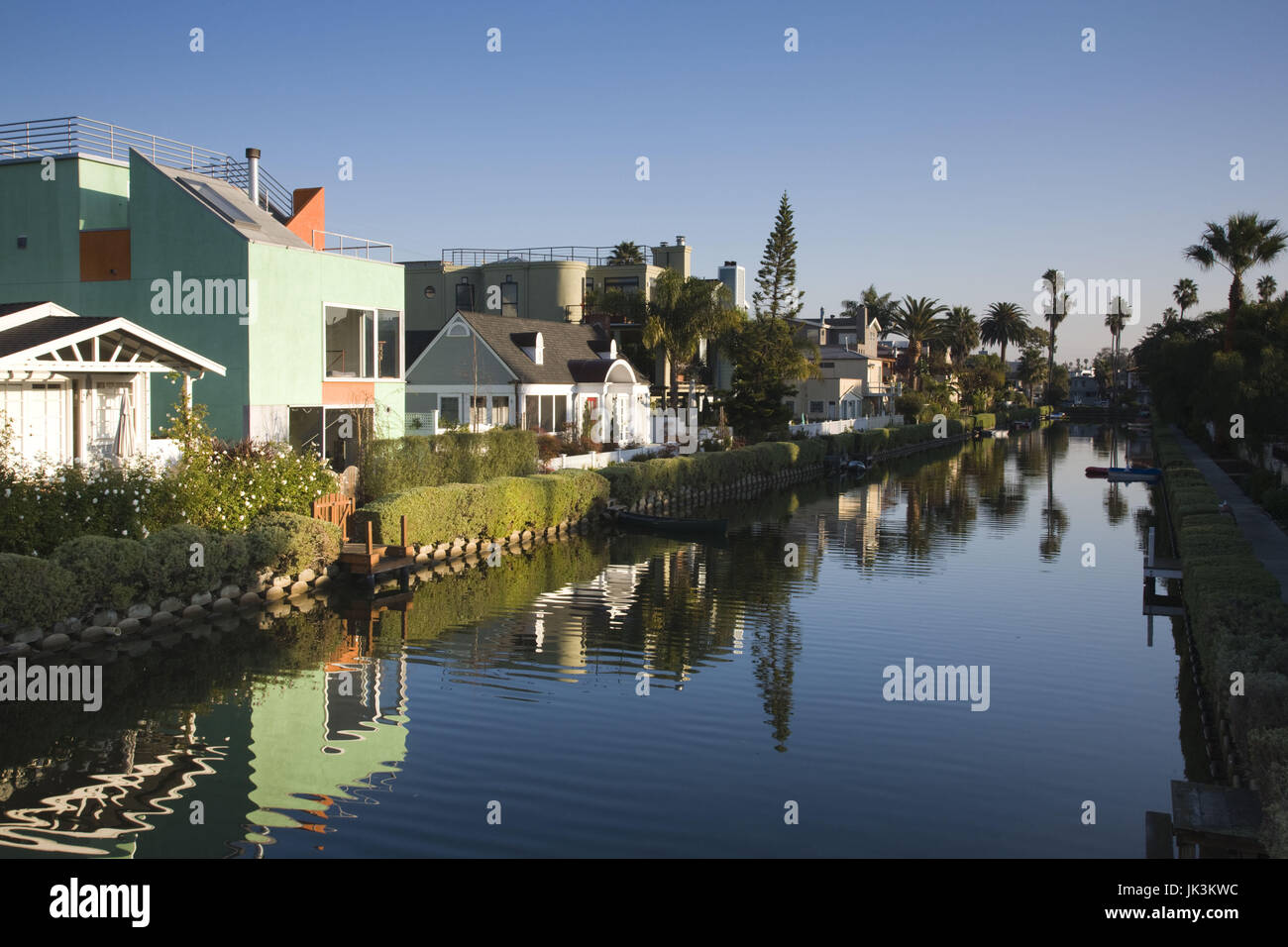 USA, California, Los Angeles, Venice, homes along Venice canals Stock