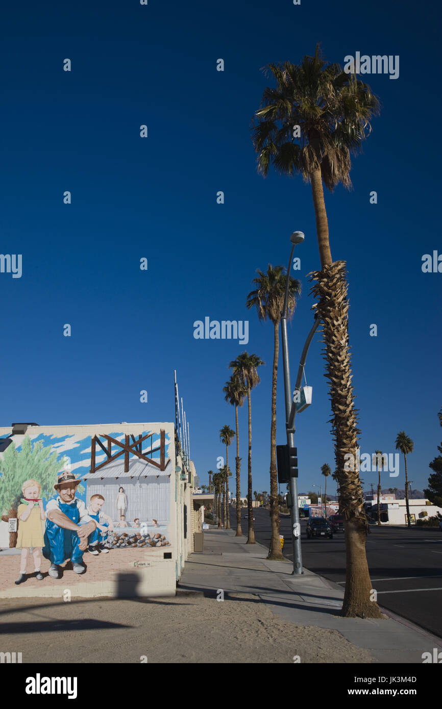 USA, California, Twentynine Palms, street mural Mojave Desert town Stock Photo