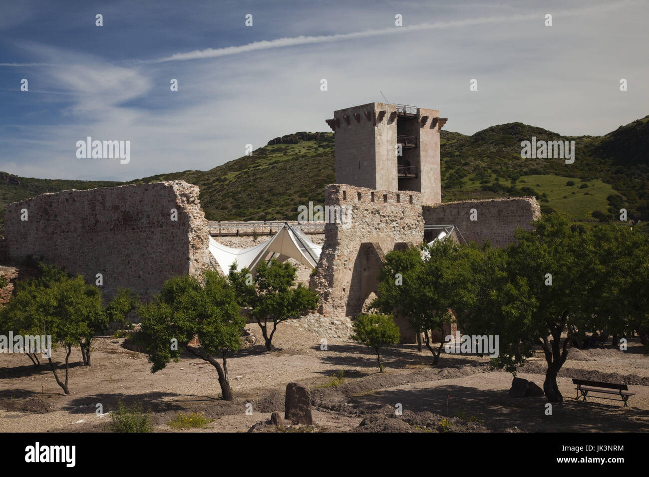 Italy, Sardinia, Western Sardinia, Bosa, detail of  Castello Malaspina Stock Photo
