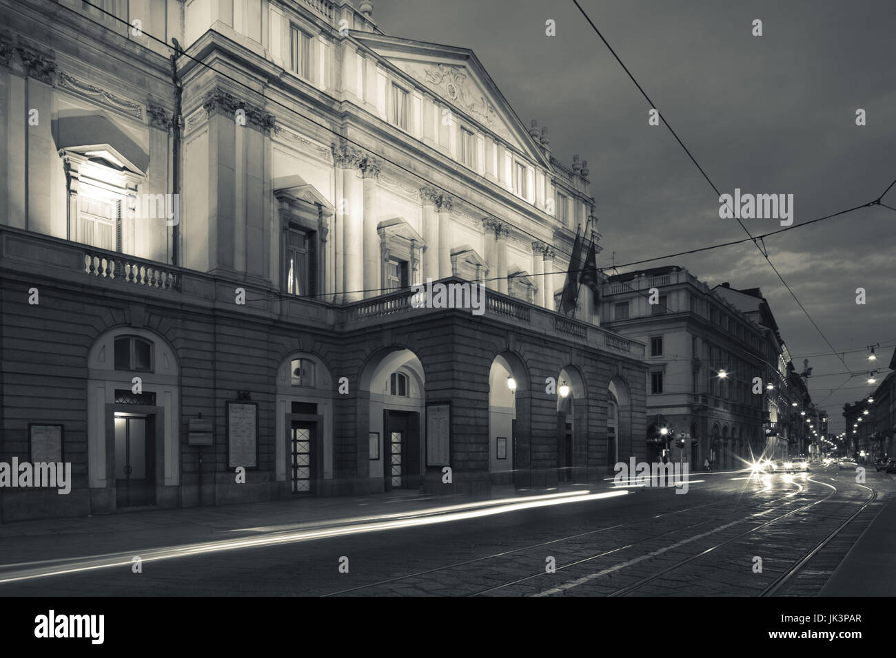 Italy, Lombardy, Milan, Teatro alla Scala, La Scala Opera House, evening Stock Photo