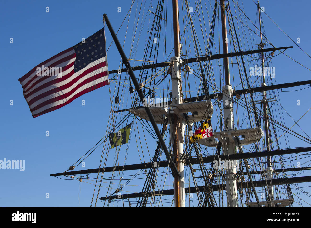 USA, Maryland, Baltimore, Inner Harbor, USS Constellation, historic ship Stock Photo
