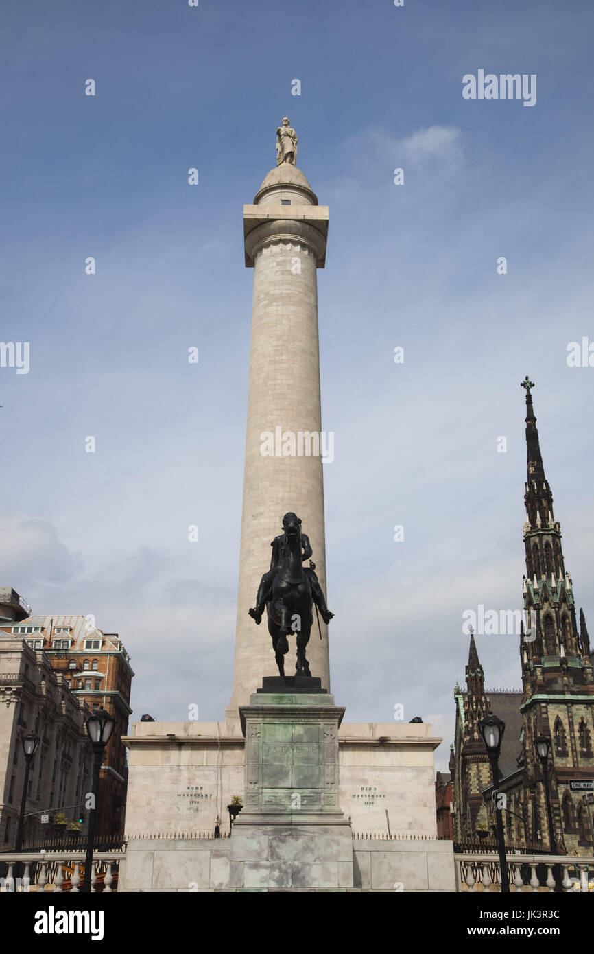 USA, Maryland, Baltimore, Washington Mounument Stock Photo