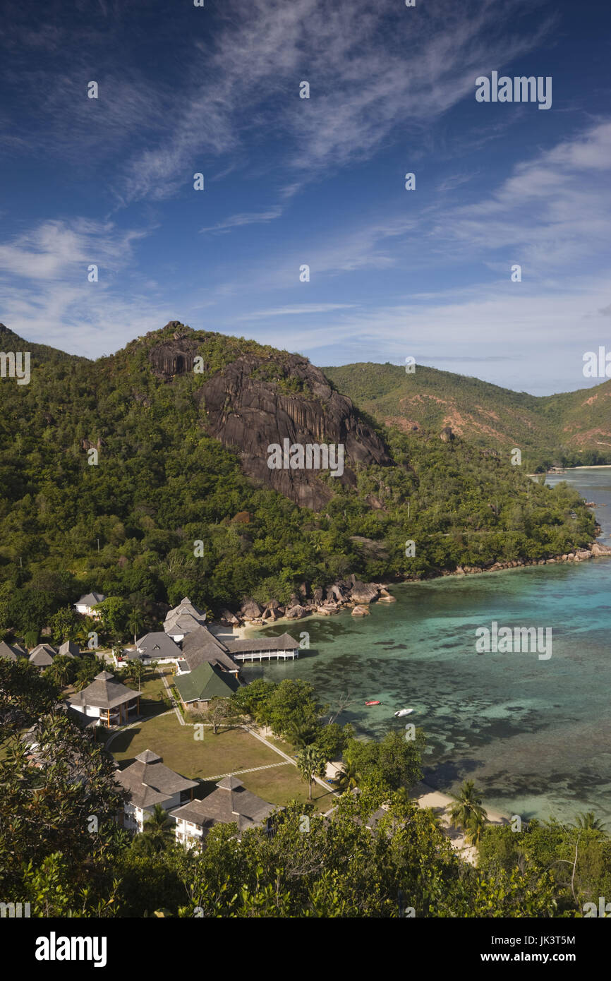 Seychelles, Praslin Island, Anse Volbert, La Reserve Hotel overview Stock Photo