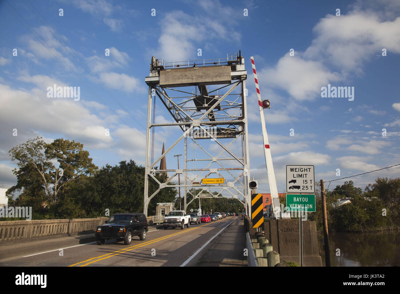 USA, Louisiana, Cajun Country, Abbeville, bridge over the Vermillion