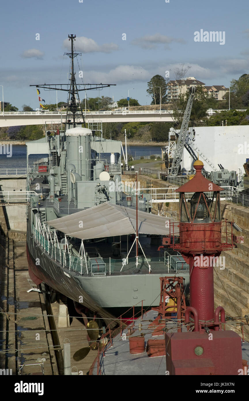 Australia, Queensland, Brisbane, Queensland Maritime Museum-Drydock View, Stock Photo