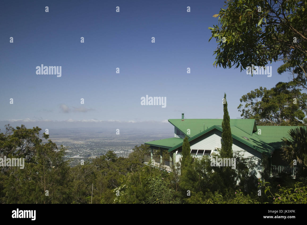 Australia, Queensland, Capricorn Coast, Rockhampton, House atop Mt. Archer, Stock Photo