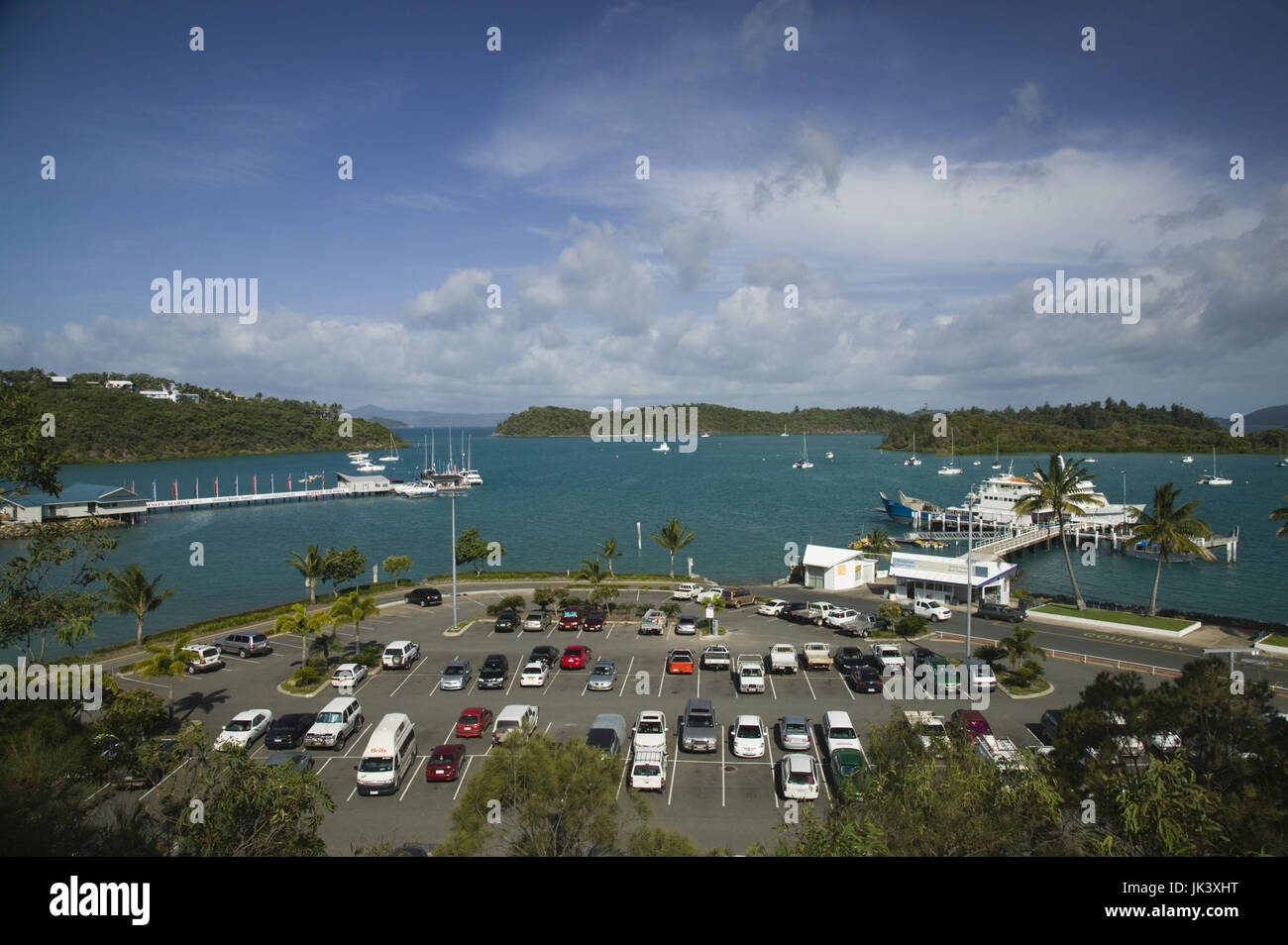 Australia, Queensland, Whitsunday Coast, Airlie Beach, Island Ferries in Shute Harbour Stock Australia, Queensland, Whitsunday Coast, Airlie Beach, Island Ferries in Shute Harbour Stock