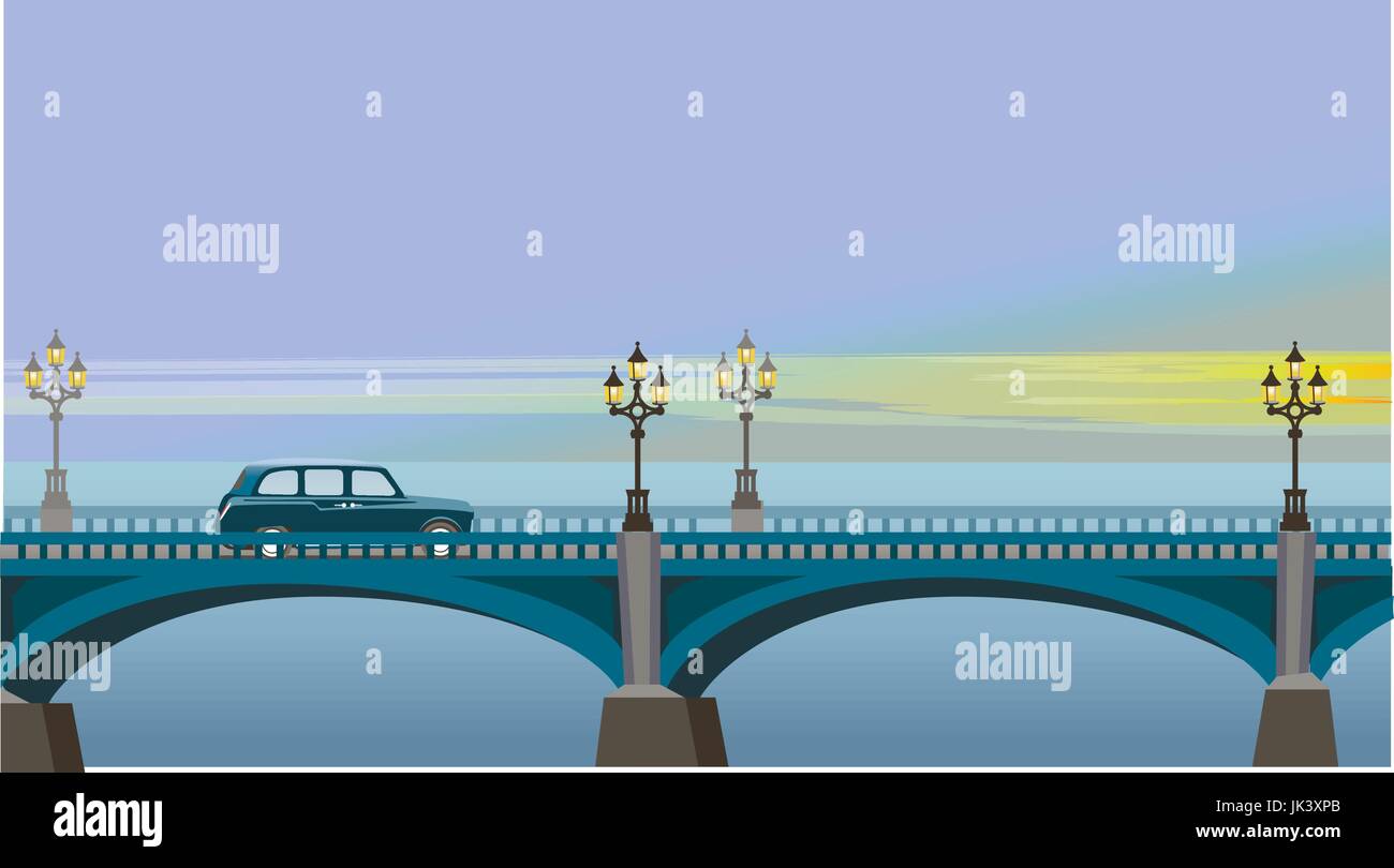 Cab rides to the sights of London Stock Vector