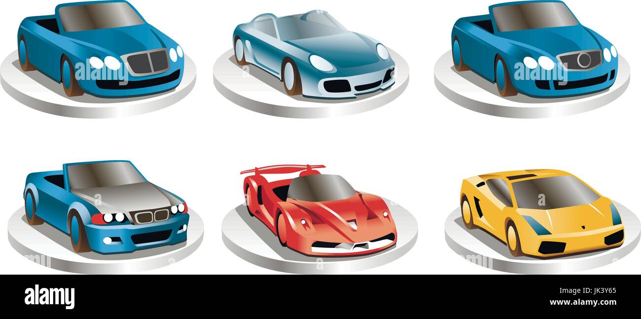 different models of racing sports cars before the start Stock Vector ...