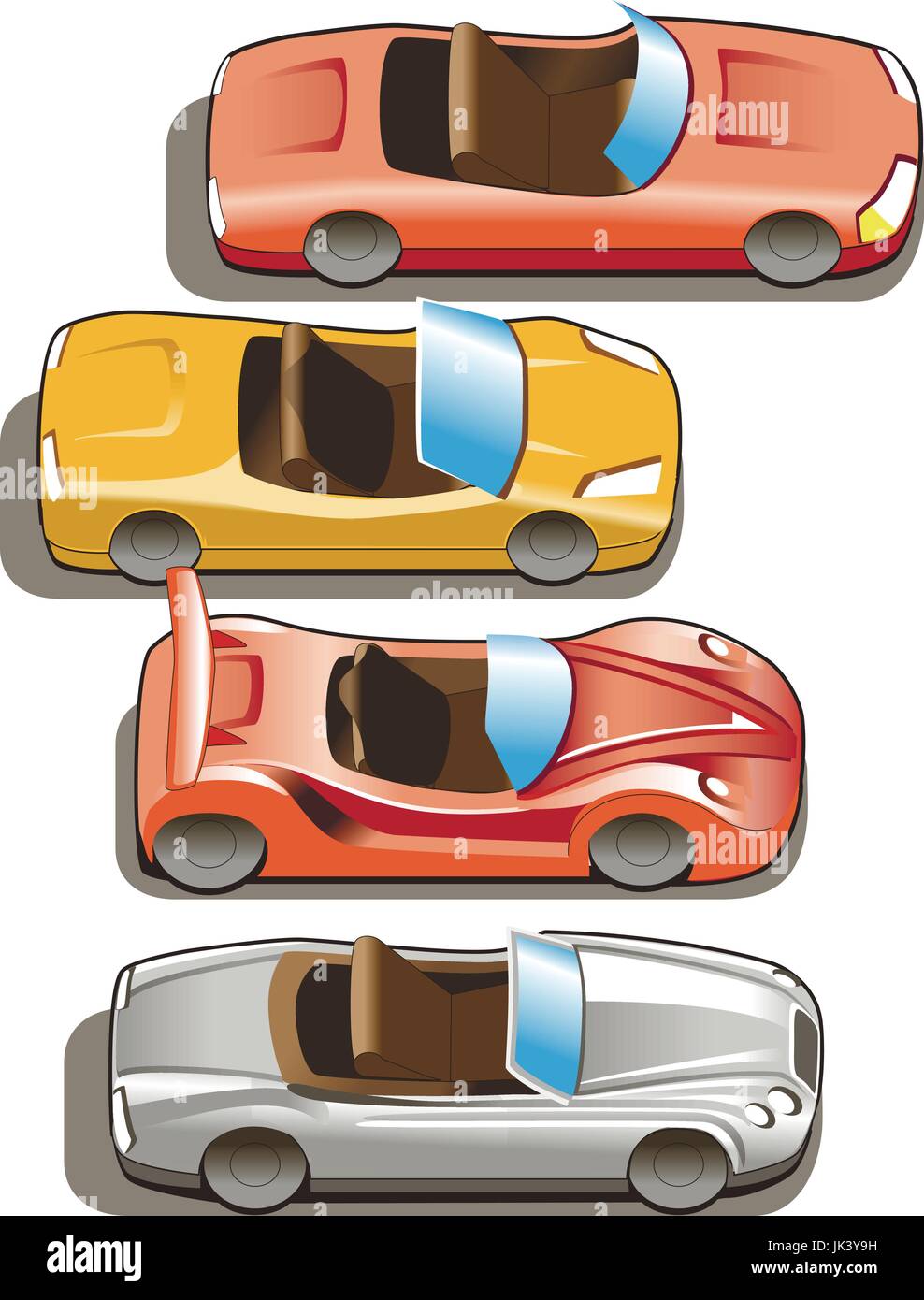 different models of racing sports cars before the start Stock Vector ...