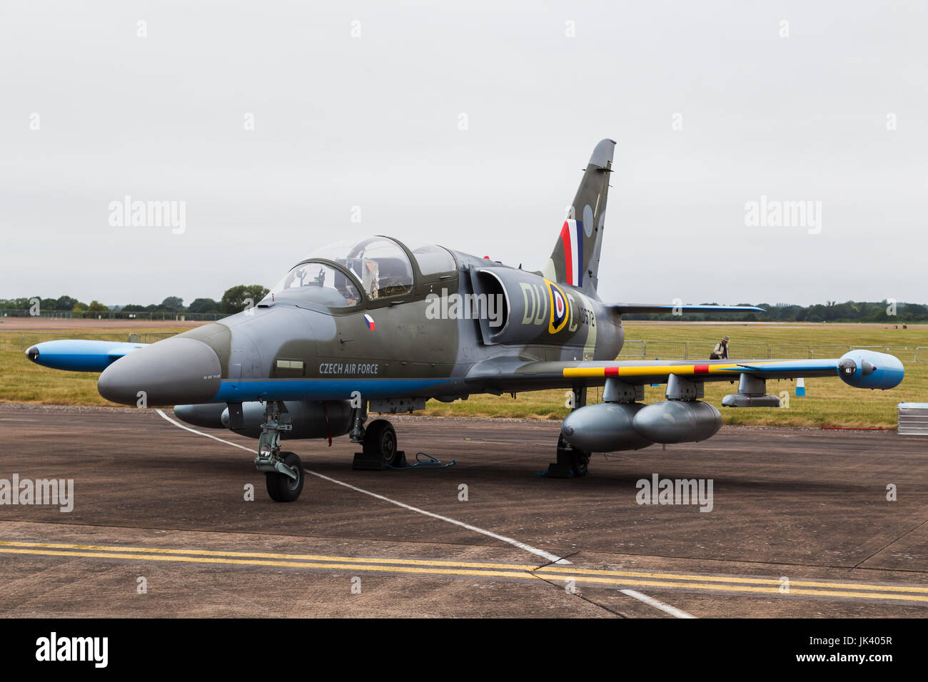 L-159 ALCA from the Czech Republic Air Force seen at the 2017 Royal International Air Tattoo at Royal Air Force Fairford in Gloucestershire - the larg Stock Photo