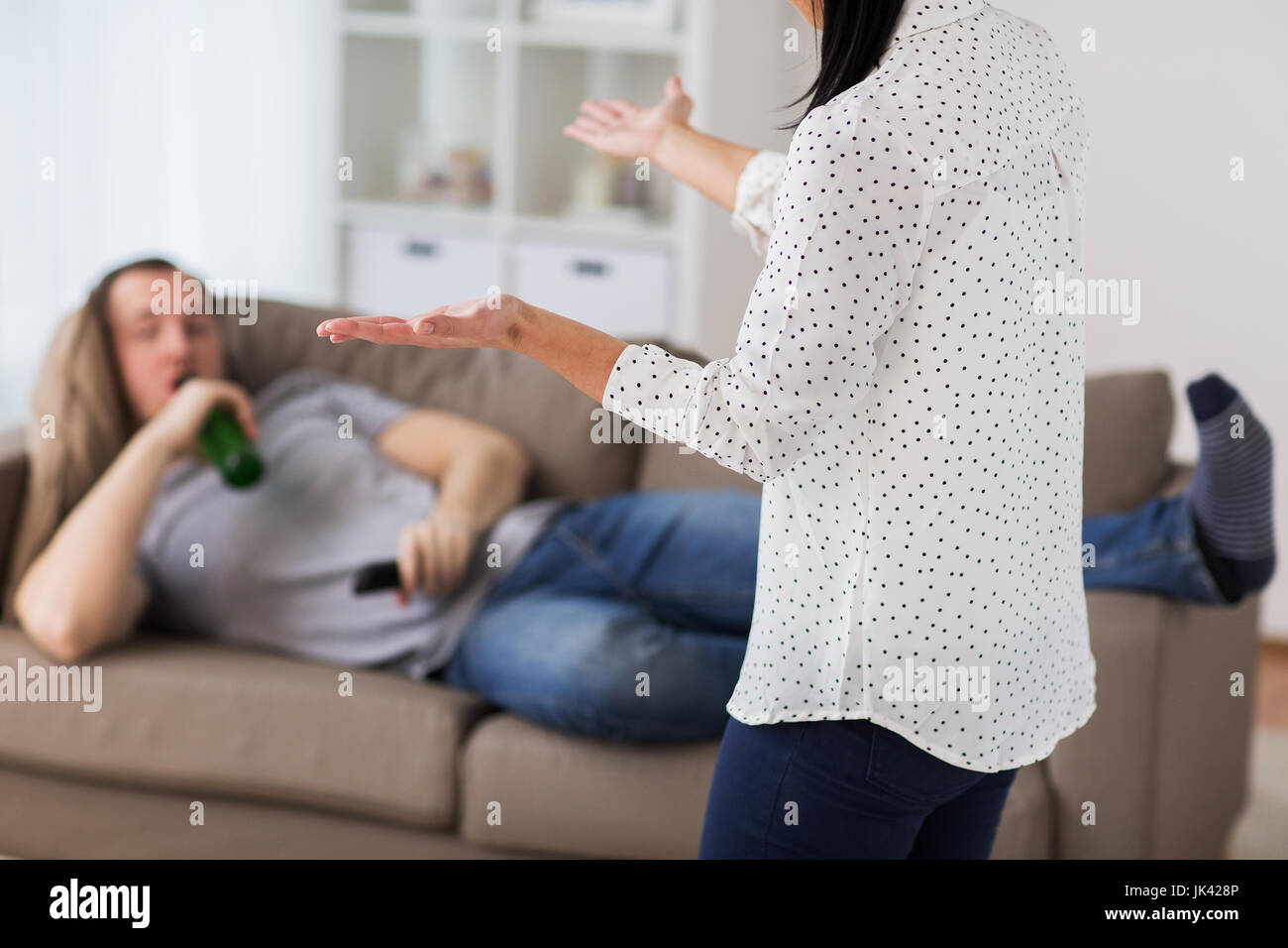 couple having argument at home Stock Photo