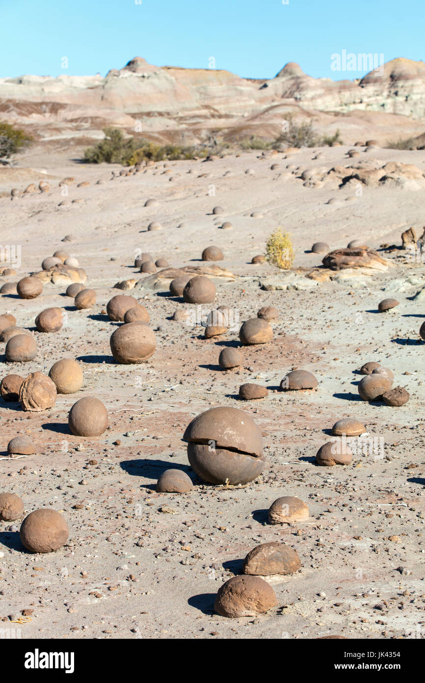 Spherical Rocks Chile Spherical stones inside the Ischigualasto Provincial Park. San Juan ...