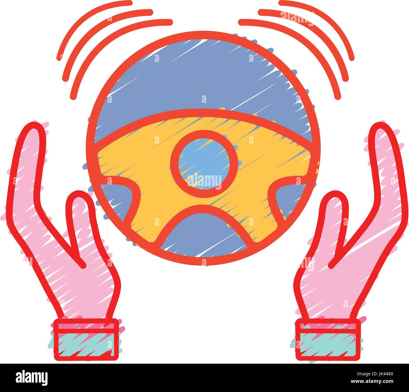 person hands driving steering wheel Stock Vector Image & Art - Alamy