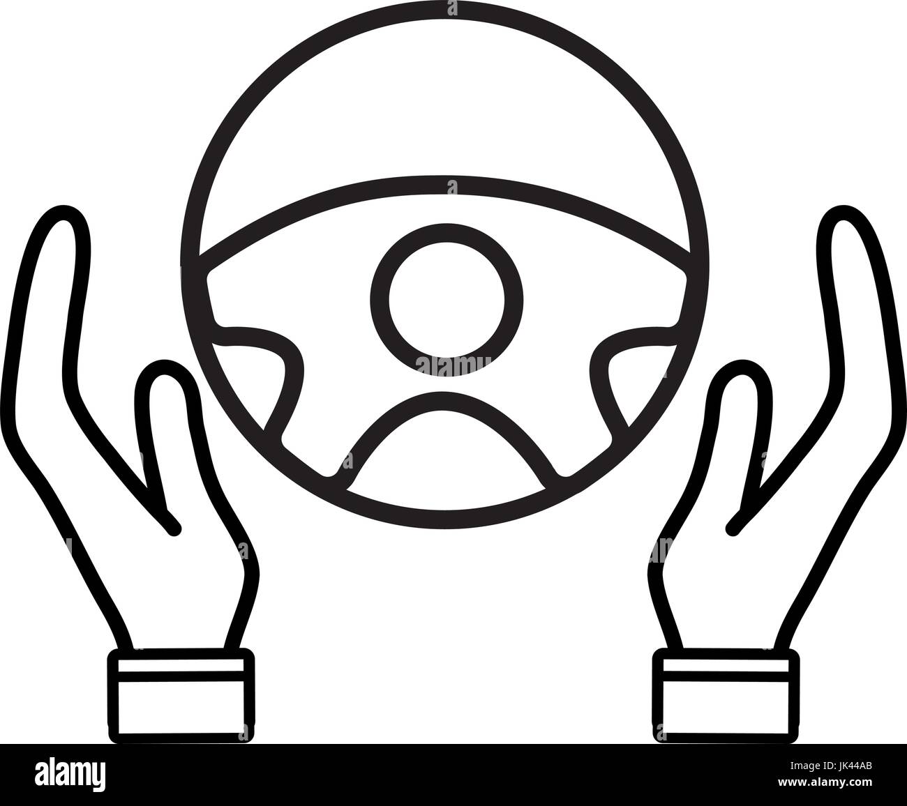line person hands driving steering wheel Stock Vector Image & Art - Alamy