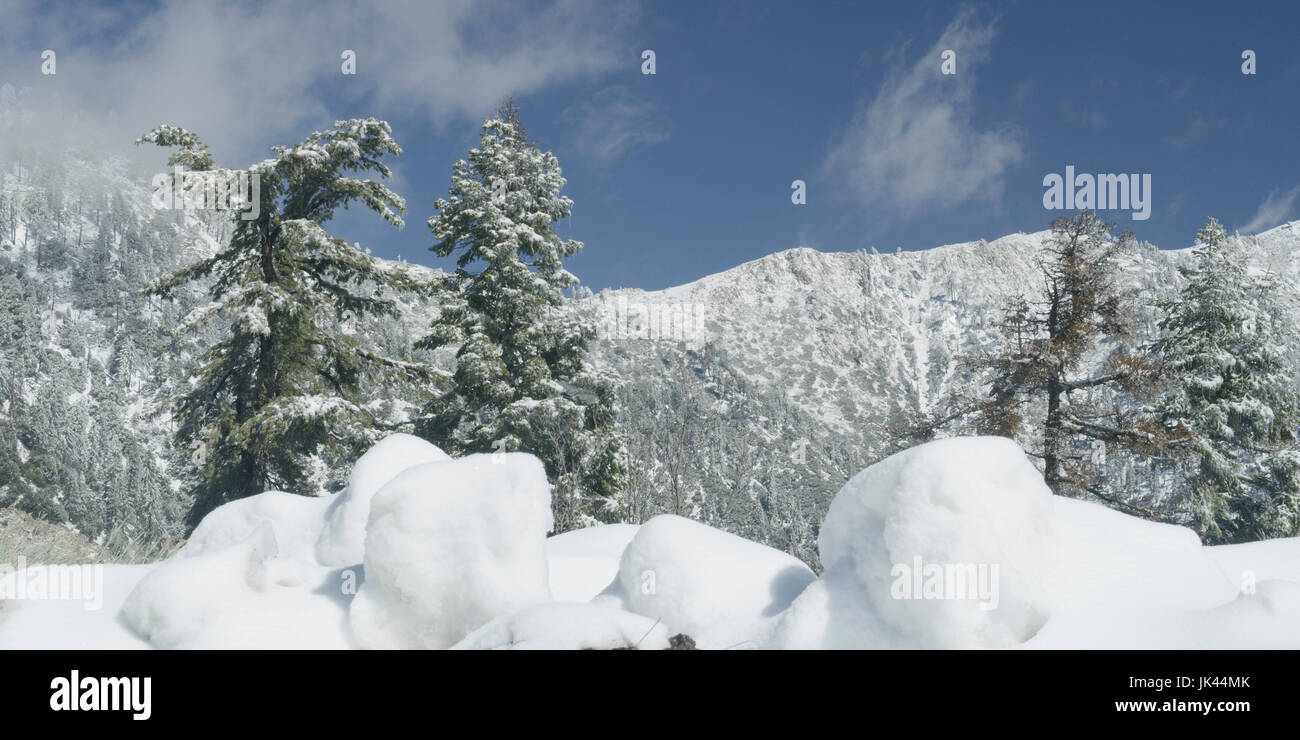 Snow in mountain landscape Stock Photo