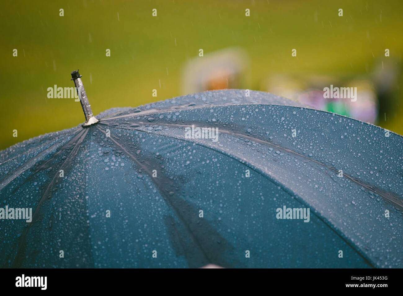rain umbrella with rain drops Stock Photo Alamy