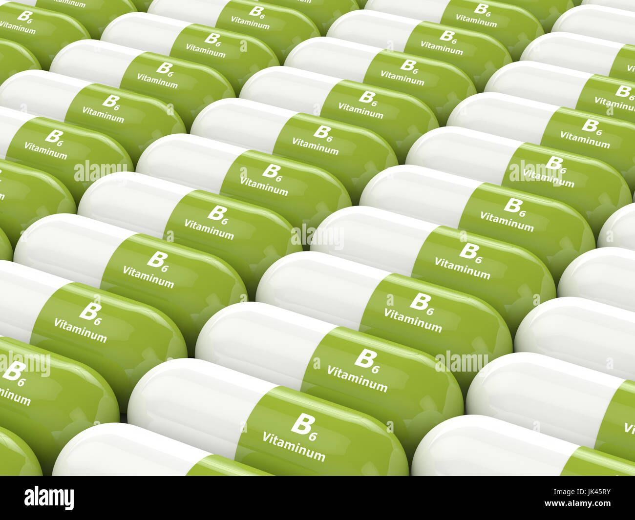 3d rendering of vitamin B6 pills in row Stock Photo Alamy