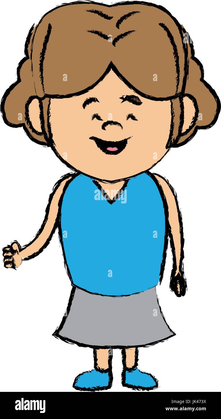 cute little girl smiling character kid Stock Vector Image & Art Alamy