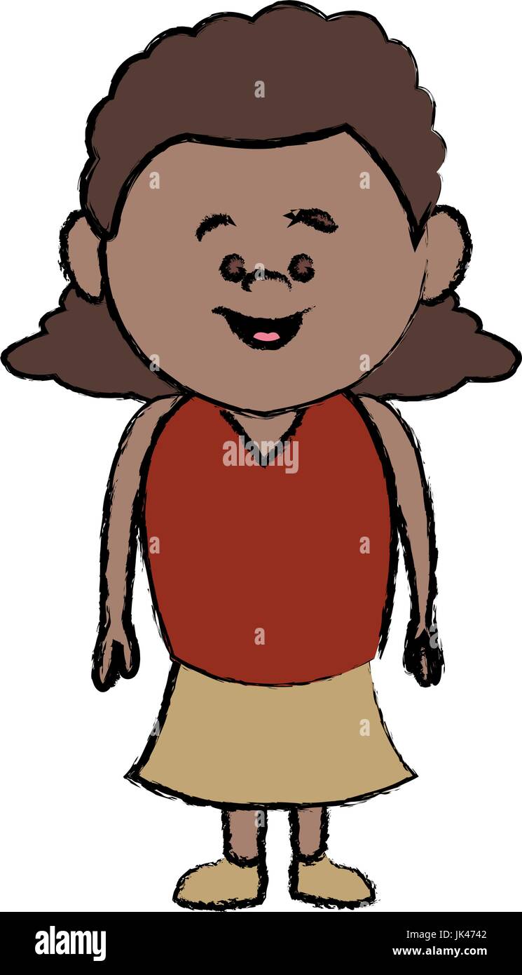 cute little girl smiling character kid Stock Vector Image & Art Alamy