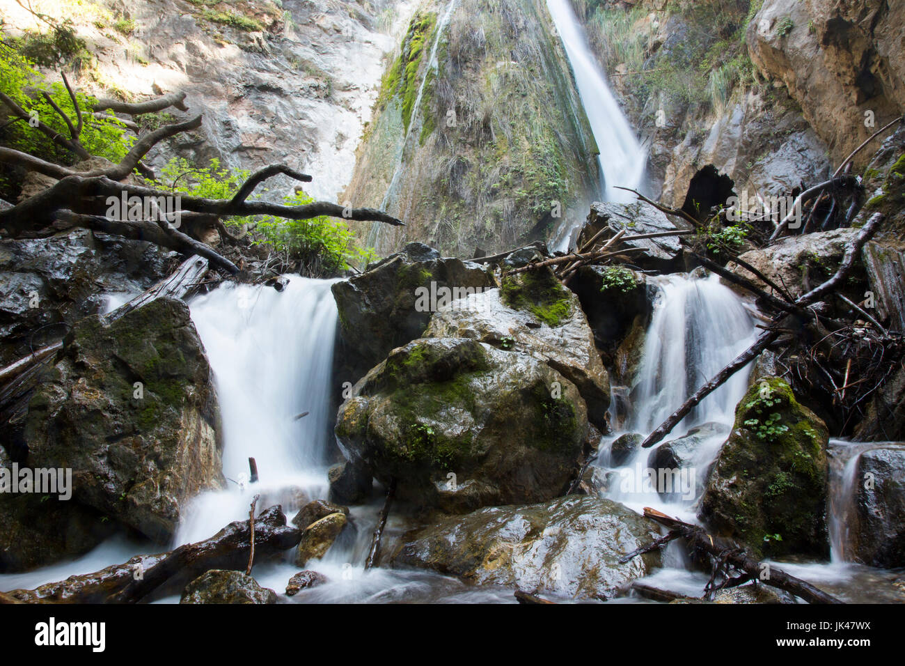 Waterfall on rocks Stock Photo Alamy