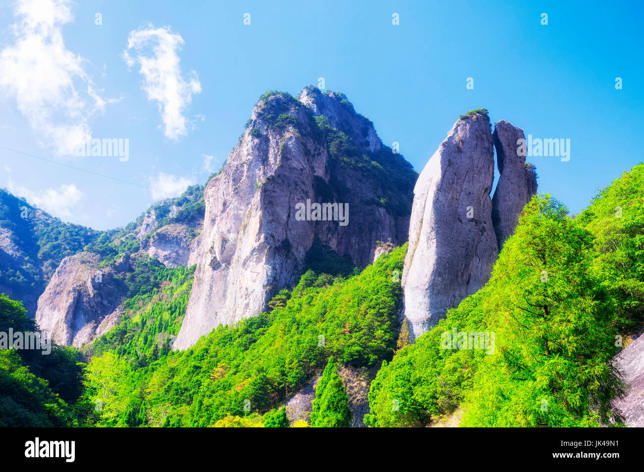 Scissors Peak shaped rocks rising up from the ground at the Dalong ...