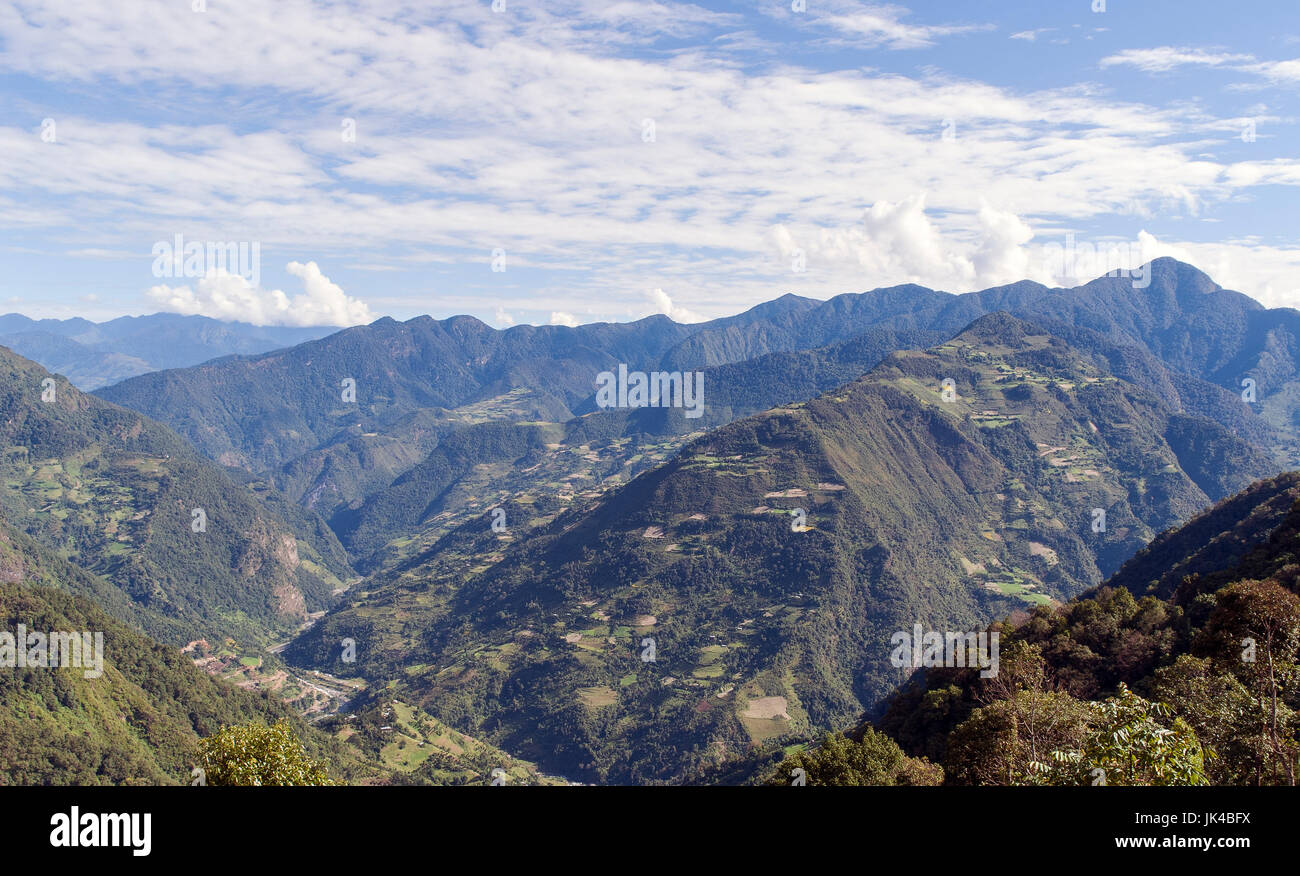 Bhutan eastern mountains near Trashigang Stock Photo