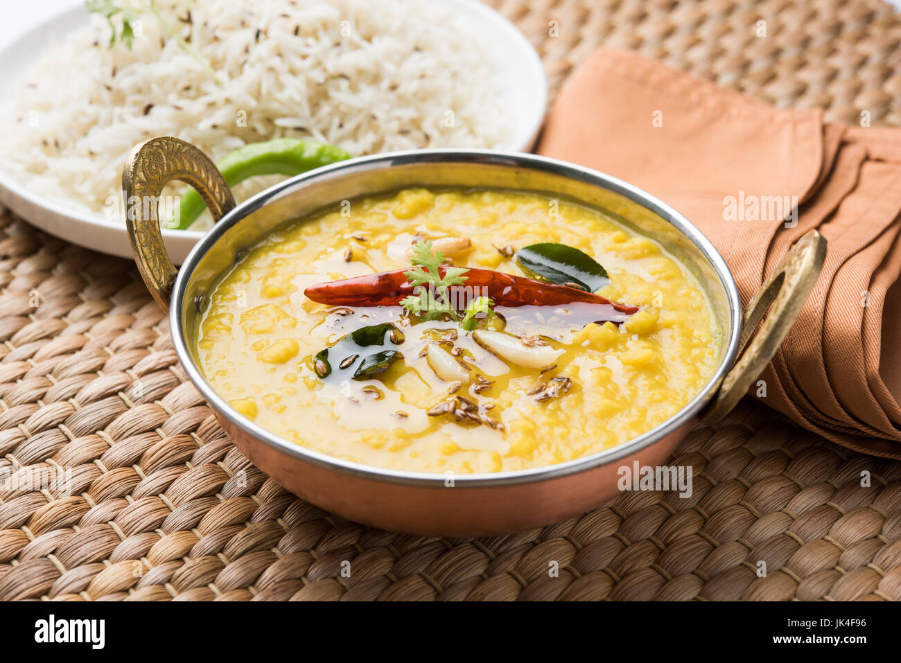 dal fry or dal tadka masala popular indian main course dish served with