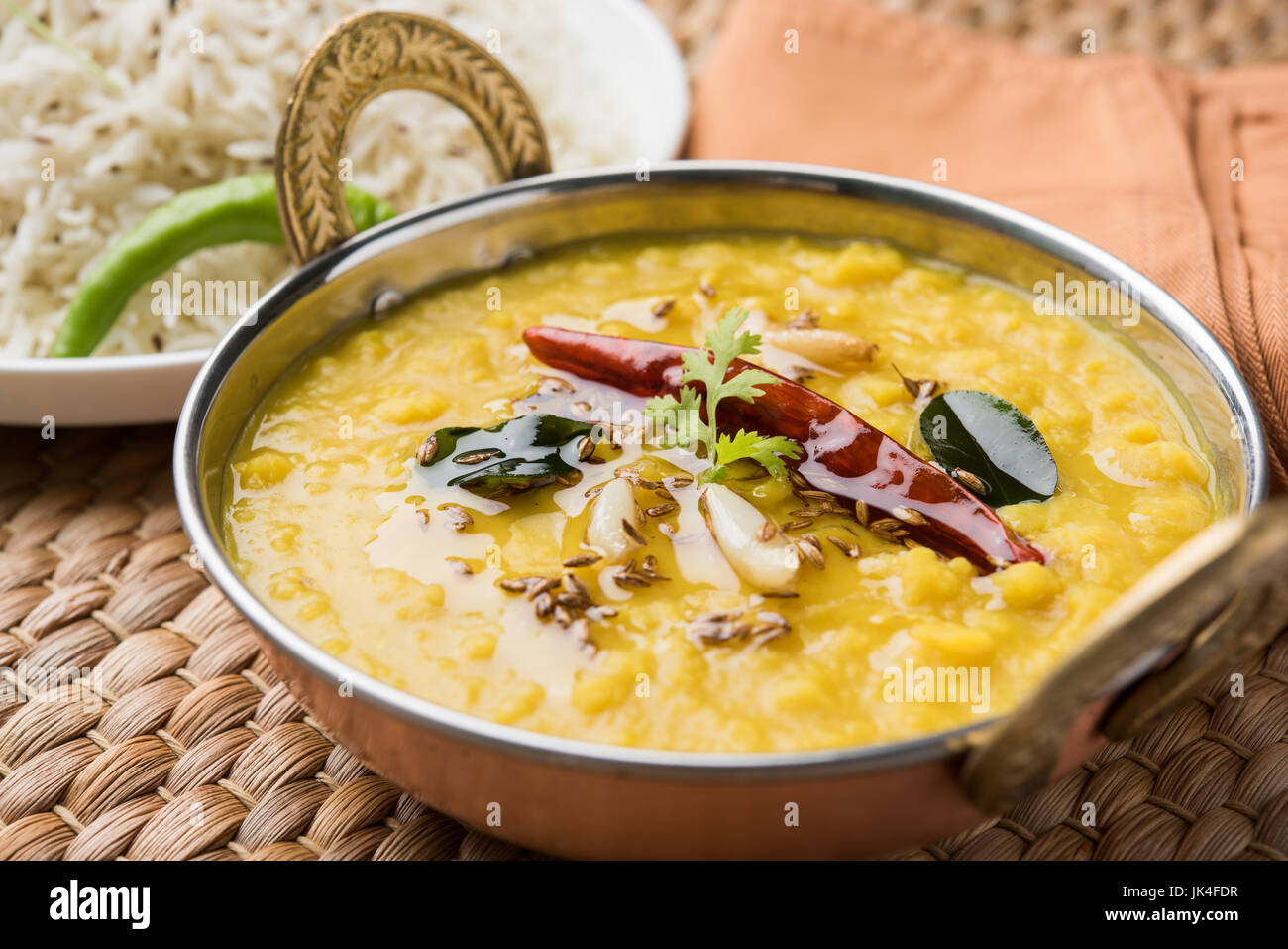 dal fry or dal tadka masala popular indian main course dish served with