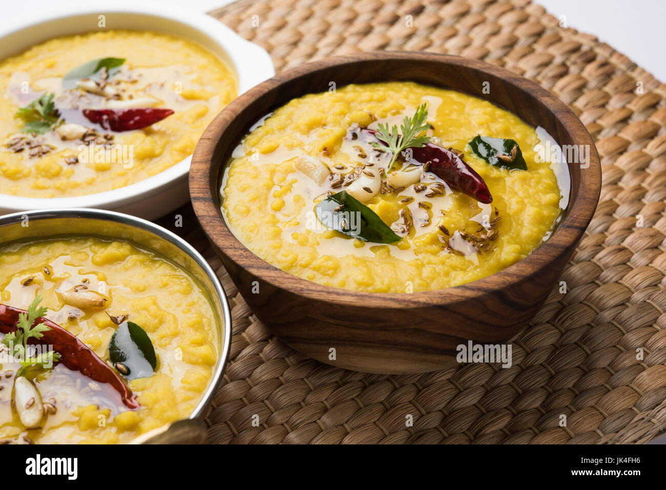 dal fry or dal tadka masala popular indian main course dish served with ...