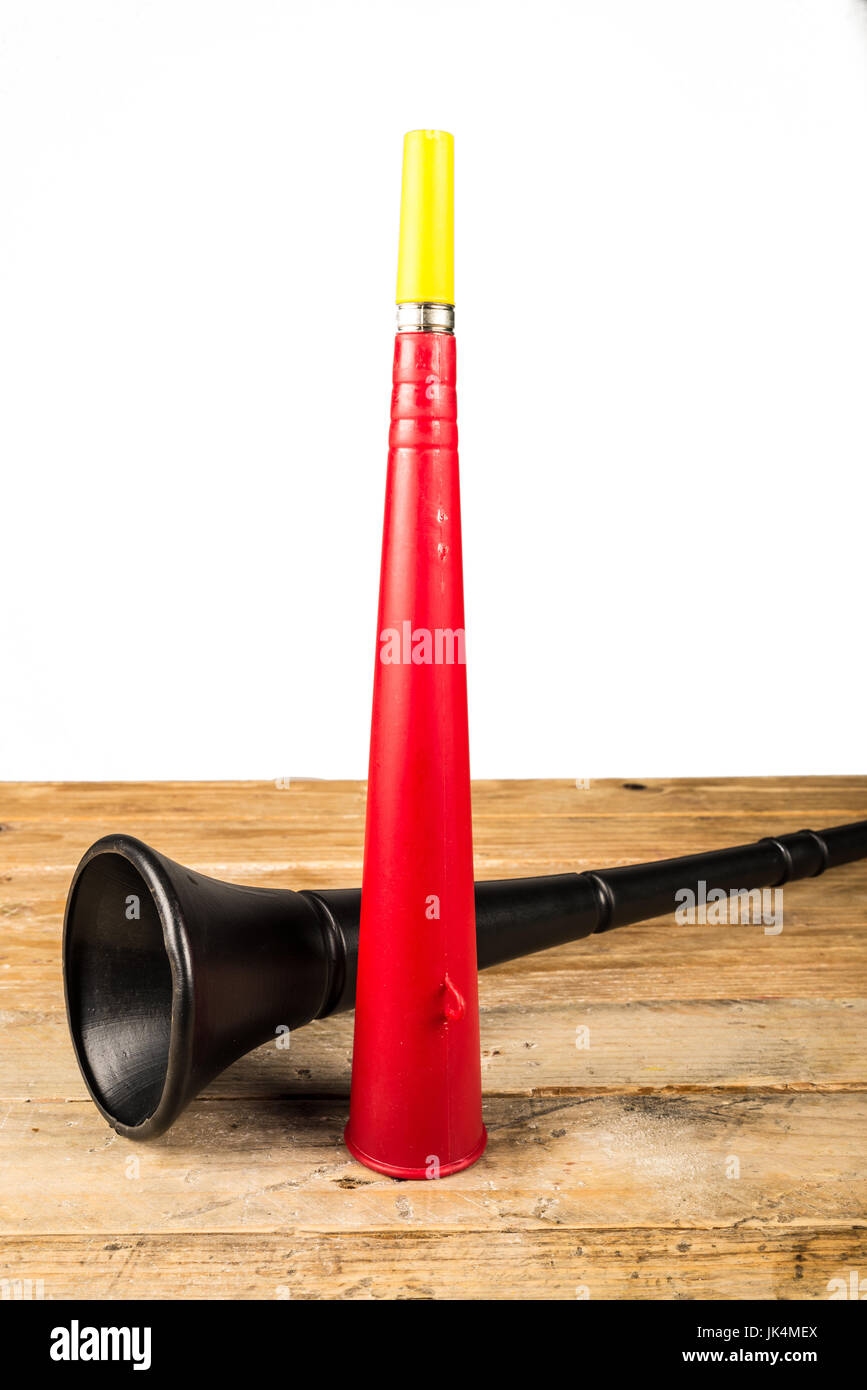Noisy soccer fan equipment vuvuzela Stock Photo Alamy