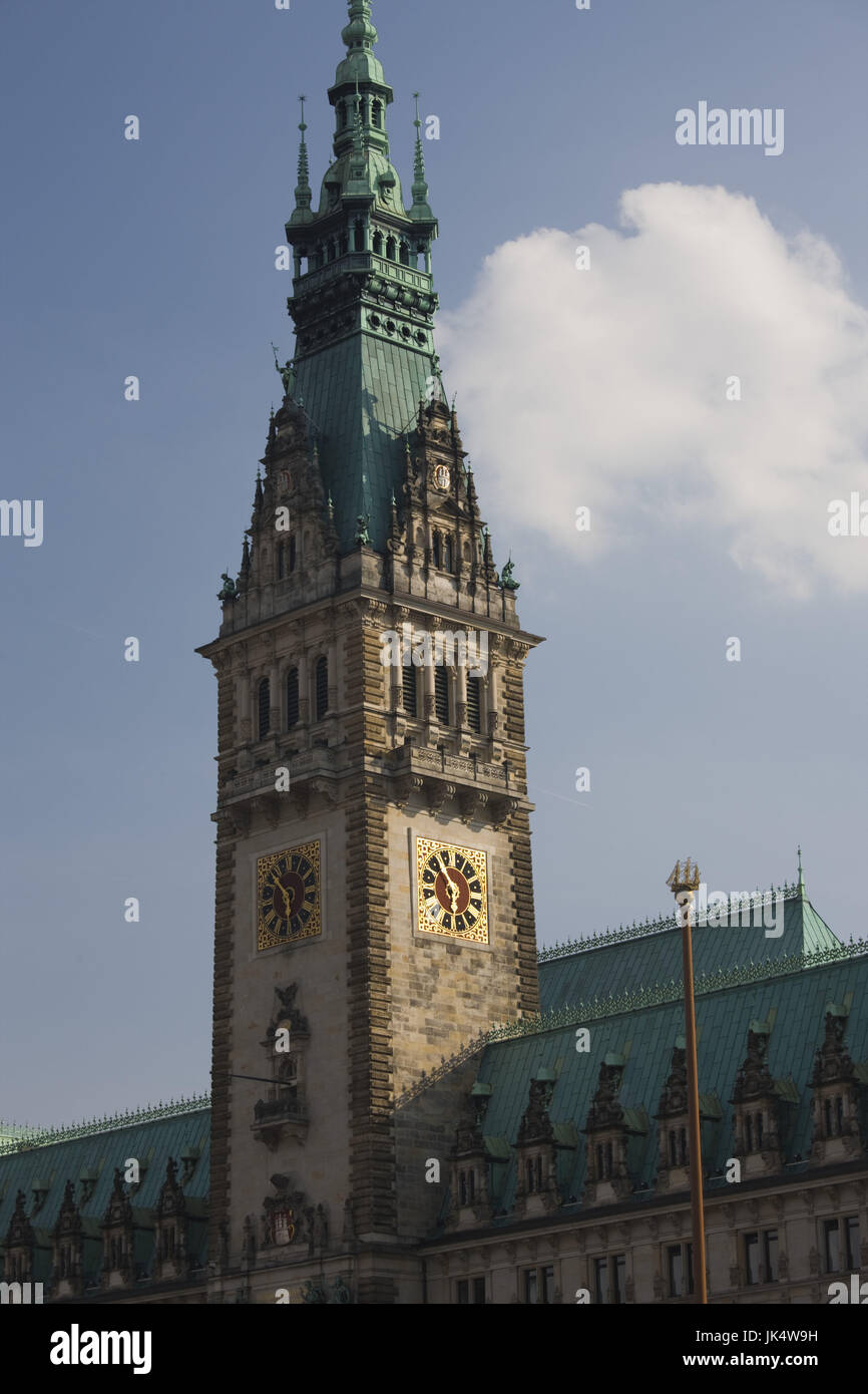 Germany, State of Hamburg, Hamburg, Rathaus, Town Hall, Stock Photo