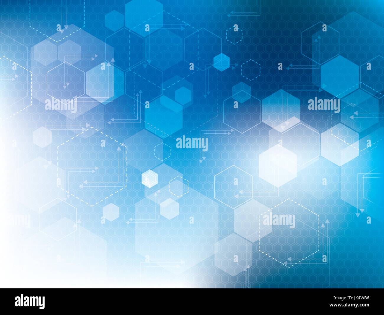 Blue abstract technology background with hexagons in vector Stock ...