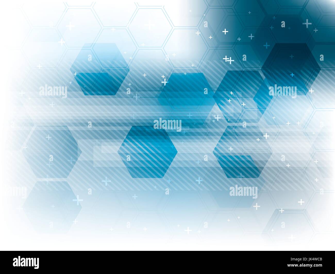 Blue abstract technology background with hexagons in vector Stock ...