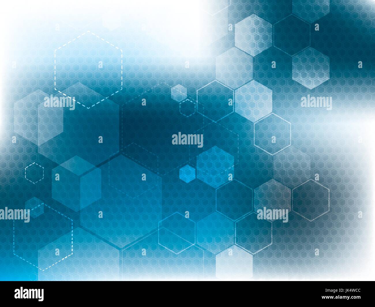 Blue abstract technology background with hexagons in vector Stock ...