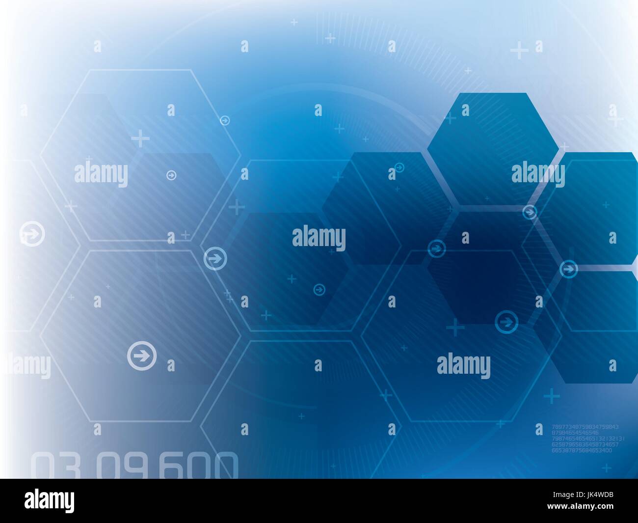 Abstract technology background blue with hexagons in vector Stock Vector