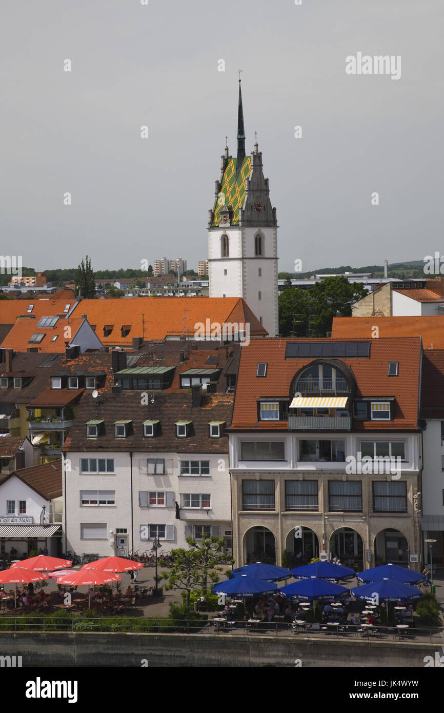 Germany, BadenWürttemberg, Lake Constance Area, Friedrichshafen, Seestraße, street and Tower of
