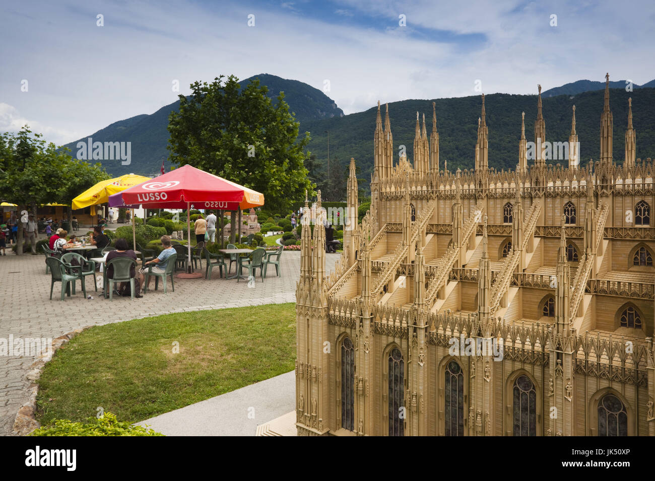 Switzerland, Ticino, Lake Lugano, Melide, Swissminiatur, Miniature Switzerland model theme park, NR Stock Photo