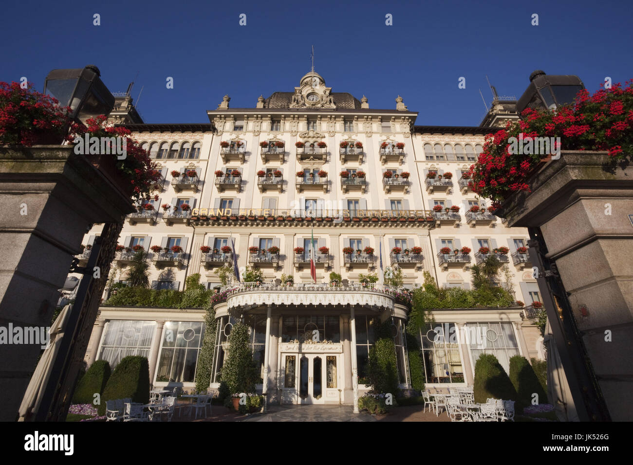 Italy, Piedmont, Lake Maggiore, Stresa, Grand Hotel des Iles Borromees, morning Stock Photo
